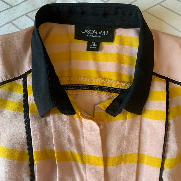 WOO to the WU! Jason Wu for Target plaid button up tie belt stripe dress - Picture 7 of 13